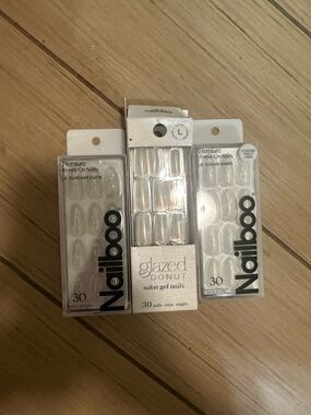 Nailboo & Glazed Donut Clear/White Premium Press-On Nails - 30 Pack